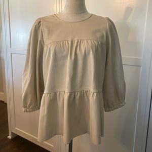 Faux Leather Top by THML